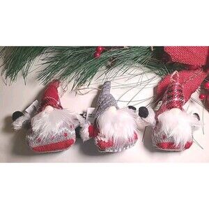 NWT Set Of 3  Nordic Gnome Christmas Ornament 5" Midwest Gift Knit/ Felt Plush